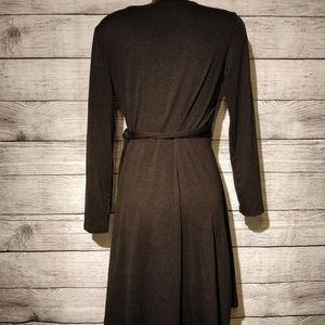 Allison Brittney Dresses - Black Long Sleeve Faux Flare Wrap Dress Allison Brittney Dresses - Black Long Sleeve Faux Flare Wrap Dress